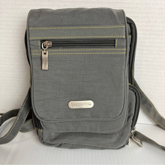 Baggallini Gray Crossbody Bag multi compartment travel - Picture 1 of 8
